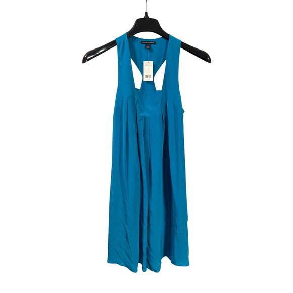 Banana Republic Blue Sleeveless Silk Dress Racerback Size S New - Picture 1 of 6